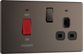 BG FBN70B Nexus Screwless Flat-Plate Switched Socket Cooker Unit Black Nickel
