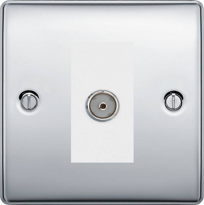 BG Nexus Metal Polished Chrome Co-axial Socket NPC60W by British General (BG-NPC60W)