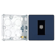 BG Evolve Matt Blue Single Co-Axial Socket PCDDB60B with 25mm Steel Back Box