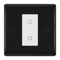 BG Nexus Matt Black Single Master Touch Dimmer Switch - White Insert