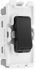 BG RPCDB12C Evolve Grid Black 20A 20AX 2 Way 1 Pole Centre-Off Switch Module