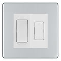 BG Flatplate Screwless Polished Chrome 20A Intermediate Switch & 13A Fused Spur Plate | White Insert