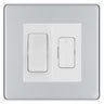 BG Flatplate Screwless Polished Chrome 20A Intermediate Switch & 13A Fused Spur Plate | White Insert