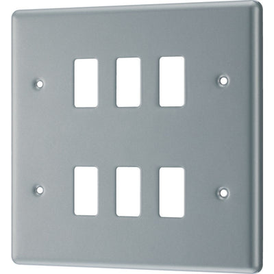 BG RMC6 Nexus Grid Metal Clad | 6 Module Front Plate by British General (BG-RMC6)