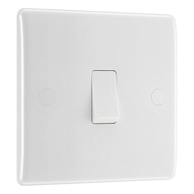 BG Nexus Intermediate Light Switch 1 Gang 10AX White & 32mm Pattress Back Box