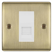 BG Nexus Antique Brass Single IDC Secondary Telephone Socket - White Insert by British General (BG-NABBTS1W)