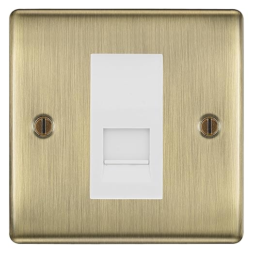 BG Nexus Antique Brass Single IDC Secondary Telephone Socket - White Insert