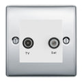 BG Nexus Metal Polished Chrome TV & Satellite Socket NPCTVSATW