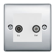 BG Nexus Metal Polished Chrome TV & Satellite Socket NPCTVSATW by British General (BG-NPCTVSATW)