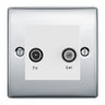 BG Nexus Metal Polished Chrome TV & Satellite Socket NPCTVSATW by British General (BG-NPCTVSATW)