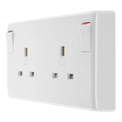 BG Electrical 13A SP Converter Switched Socket White & 50mm Pattress Back Box