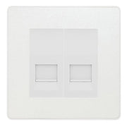 BG Evolve Pearlescent White Double IDC Secondary Telephone Socket - White Insert by British General (BG-PCDCLBTS2W)