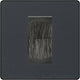 BG Evolve Matt Grey Single 1 Gang Brush Cable Entry Wall Plate Black