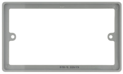 BG Nexus Grey 2 Gang Double 10mm Depth Rectangle Spacer Frame Back Box Plate by British General (BG-818/G)