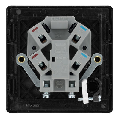 BG Evolve Satin Brass 13A Flex Outlet Neon Unswitched Fused Connection Unit PCDSB54B with 25mm Steel Back Box