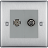 BG NBS65 Nexus Satellite and co-axial, 2 gang Brushed Steel Satellite Socket Outlets by British General (BG-NBS65-Shopify-SA_1)