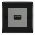 BG Nexus Matt Black 1 Gang HDMI Socket Grey Insert
