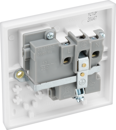 BG 921DP Moulded Square Edge | White | 1 Gang 13A 2 Pole Switched Socket by British General (BG-921DP)