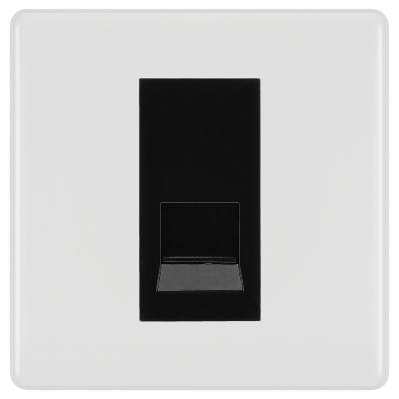 BG White Moulded Single Master Telephone Socket – Black Insert