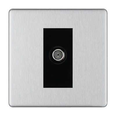 BG Screwless Brushed Steel Satellite Socket FBS64B by British General (BG-FBS64B)