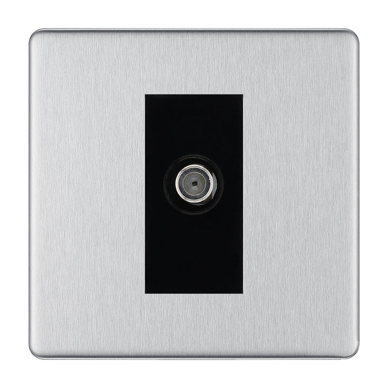 BG Screwless Brushed Steel Satellite Socket FBS64B