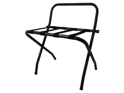 Corby Ashton Metal Luggage Rack in Black with Back by Corby of Windsor (Corby-25937)