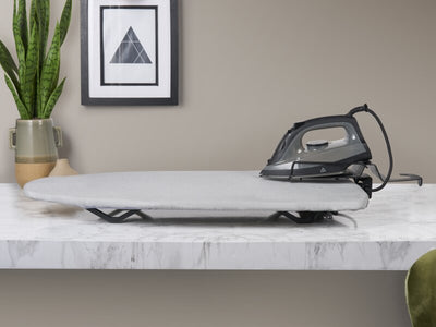 Corby Sutton Table Top Ironing Centre in Light Grey with 1600W Steam Iron (Y-879) - UK Plug