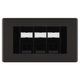 BG Screwless Black Nickel 3 Gang RJ45 Cat5e Data Socket Black Inserts