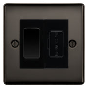 BG Nexus Metal Black Nickel 20A Double Pole Switch & 13A Fused Spur Plate | Black Insert
