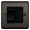 BG Nexus Metal Black Nickel 20A Double Pole Switch & 13A Fused Spur Plate | Black Insert by British General