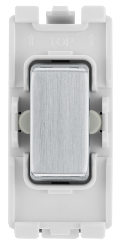 BG RBS14C Nexus Grid Brushed Steel 20AX 2 Way Centre-Off Retractive Switch Module