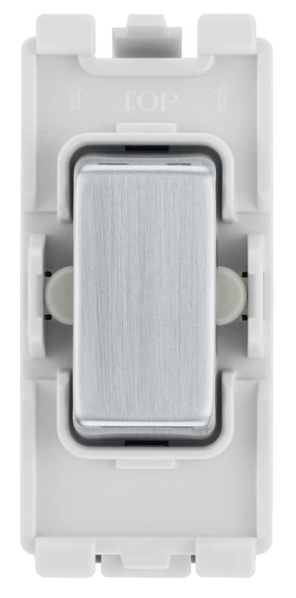 BG RBS14C Nexus Grid Brushed Steel 20AX 2 Way Centre-Off Retractive Switch Module