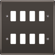BG Electrical RNBN8 Nexus Grid Black Nickel Front Plate 8 Module by British General (BG-RNBN8-Shopify-SA_1)