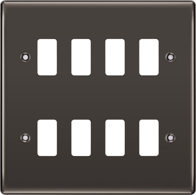 BG Electrical RNBN8 Nexus Grid Black Nickel Front Plate 8 Module