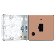 BG Evolve Polished Copper 13A Flex Outlet Neon Unswitched Fused Connection Unit PCDCP54B with 25mm Steel Back Box