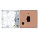 BG Evolve Polished Copper 13A Unswitched Spur with Neon and Flex Outlet PCDCP54B with 25mm Steel Back Box