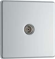BG FPC60 Nexus Screwless Flat-Plate Single Coaxial TV Outlet Polished Chrome by British General (BG-FPC60-Shopify-SA_1)