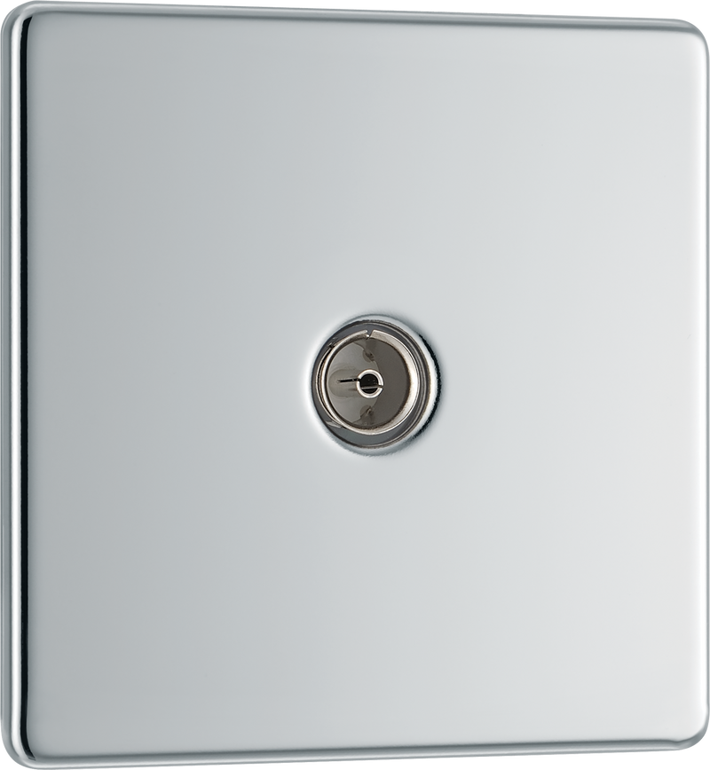 BG Screwless Polished Chrome Co-axial Socket FPC60B