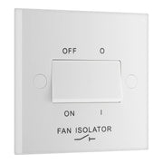 BG 915 Moulded Square Edge | White | 1 Gang 10AX 3 Pole Fan Isolator Switch by British General (BG-915)