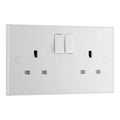 BG 922 Moulded Square Edge | White | 2 Gang 13A 1 Pole Switched Socket