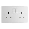 BG 922 Moulded Square Edge | White | 2 Gang 13A 1 Pole Switched Socket by British General (BG-922)