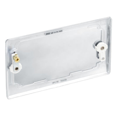 BG Nexus Polished Chrome Double Blank Plate NPC95 with 35mm Steel Back Box