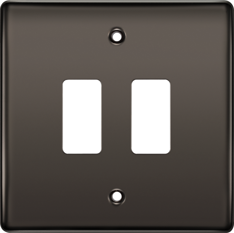 BG Electrical RNBN2 Nexus Grid Black Nickel Front Plate 2 Module