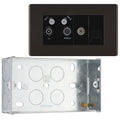 BG Screwless Black Nickel Quadplex TV FM SAT (x2) FBN69 with 35mm Steel Back Box