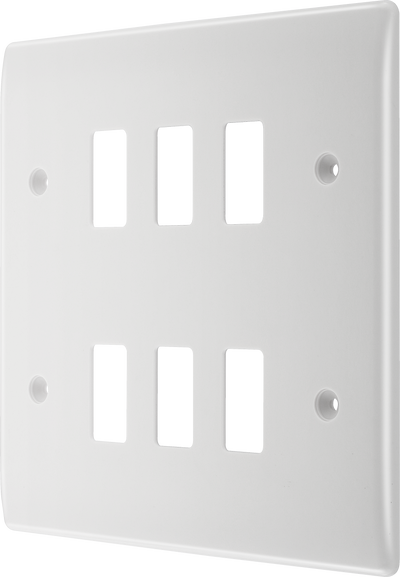 BG R86 Nexus Grid | White | Moulded 6 Module Front Plate by British General (BG-R86)