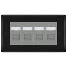 BG Nexus Matt Black 4 Gang RJ45 Cat6 Data Socket Outlet Grey Inserts by British General (BG-NFBRJ454G)