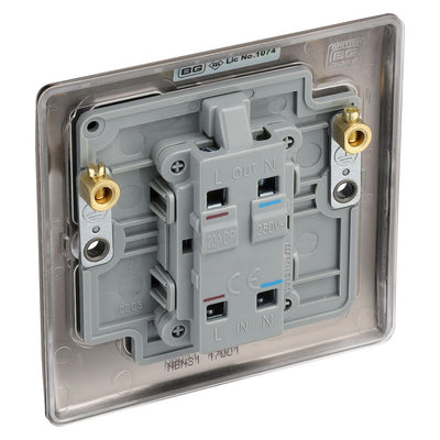 BG Nexus Metal Black Nickel 20A DP Single Switch NBN31 with 35mm Steel Back Box