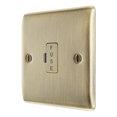 BG Nexus Antique Brass 13A Unswitched Fused Connection Unit NAB54 with 35mm Steel Back Box