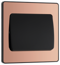 BG Evolve PCDCP12WB Polished Copper 1 Gang 20A 16AX 2 Way Wide Rocker Light Switch - Black Insert