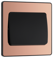 BG Evolve PCDCP12WB Polished Copper 1 Gang 20A 16AX 2 Way Wide Rocker Light Switch - Black Insert by British General (BG-PCDCP12WB-Shopify-SA_1)